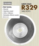 Franke Prep Bowl-335 x 140mm