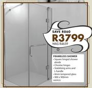Primabella Frameless Shower-900 x 900mm