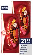 De Vries Choice Biscuits Assorted-200g Each