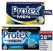 Protex For Men Antigerm Soap Bars-For 2 x 150g