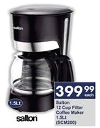 Salton 12 Cup Filter Coffee Maker 1.5L SCM200-Each
