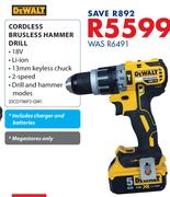 Dewalt Cordless Brusless Hammer Drill DCD796P2QS