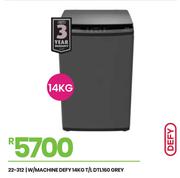 Defy 14Kg T/L Grey Washing Machine DTL160 22-312