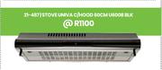 Univa C/Hood 60cm Blk Stove U600B 21-487