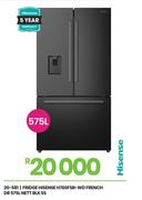 Hisense 575L Nett Blk SxS French Door Fridge H760FSB-WD 20-581