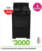 Univa 3 PLT Compact Blk Stove U305-1/U305B 21-474
