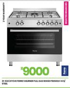 Ferre 5 Burner Full Gas 90x60 S/Steel Stove F9S50G2-Hi 21-532