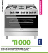 Ferre 4 Gas Burner 2 Elec PLT + Elec Oven 90x60 F9S43E3.FDIDTLC.I S/Steel Stove 21-525