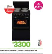 Univa 4 PLT Compact Blk Stove U405-1/U405B 21-475