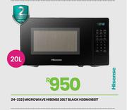 Hisense 20L Black Microwave Oven H20MOBSIT 24-232