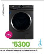 Midea 7Kg F/L Titanium MF100W70/T W/Machine 22-332