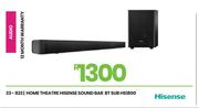 Hisense Home Theatre BT Sub Sound Bar HS1800 23-822