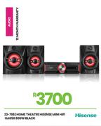 Hisense Home Theatre 800W Black Mini HiFi HA650 23-798