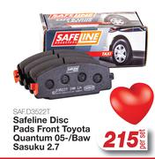 Safeline Disc Pads Front Toyota Quantum 05-/BAW Sasuku 2.7 SAF.D3522T-Per Set