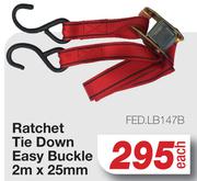Ratchet Tie Down Easy Buckle 2m x 25mm FED.LB147B-Each