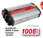 Autokraft 600W Power inverter 12/24V FED.CAR600W-Each