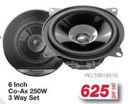 Pioneer 6" Co-Ax 250W 3 Way Set PIO.TSR1651S-Per Set
