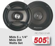 Pioneer Mids 5 + 1/4" Mids 200 Watts Set PIO.TSG1314R-Per Set