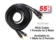 Auto Kraft RCA Cable 1 Female To 2 Male FED.RCA2M-Per Set