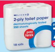 Clicks 2 Ply Toilet paper 9 Rolls-Per Pack