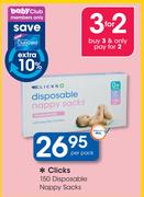Clicks 150 Disposable Nappy Sacks-Per Pack