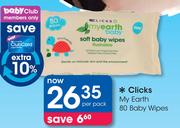 Clicks My Earth 80 Baby Wipes-Per Pack