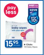 Clicks 100 Baby Wipes-Per Pack