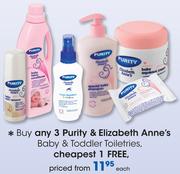 Purity & Elizabeth Anne's Baby & Toddler Toiletries-Each