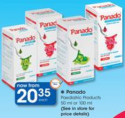 Panado Paediatric Products-50/100ml Each