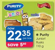 Purity Junior! Rusks-110g Per Box