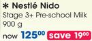 Nestle Nido Stage 3+ Pre-School Milk-900g Each
