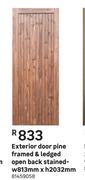 Stable Door (Pine Framed & Ledged Open Back Stained)-W 813mm X H 2032mm