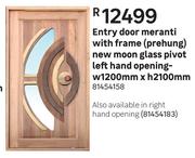 Entry Door Meranti With Frame (Prehung) New Moon Glass Pivot Left hand Opening-1200 x 2100mm
