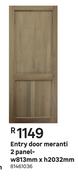 Entry Door Meranti (2 Panel)-W813mm X H 2032mm