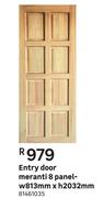 Entry Door Meranti 8 Panel-W 813mm X H 2032mm