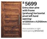 Entry Door Pine With Frame(Prehung) Horizontal Pivot Left Hand Opening-1200 x 2100mm