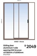 Sliding Door Aluminium 1 Side Opening (OX) Bronze OX1821-W 1790mm X H 2090mm