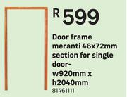 Door Frame Meranti 46 x 72mm Section For Single Door-W 920mm X H 2040mm