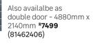 Garage Door Sectional Aluzinc Stripe Charcoal Double Door-w4880mm x h2140mm