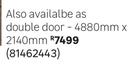 Garage Door Sectional Aluzinc 20 Panel Charcoal Double Door-w4880mm x h2140mm
