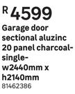 Garage Door Sectional Aluzinc 20 Panel Charcoal Single Door-w2440mm x h2140mm