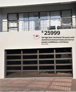Garage Door Sectional 20 Panel With Aluminium Bronze Frame & Mirror Panels-w4950mm x h2170mm