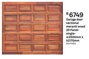 Garage Door Sectional Meranti Wood 20 Panel Single-w2500mm x h2170mm