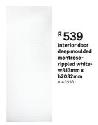 Interior Door Deep Moulded Montrose Rippled (White)-w813mm x h2032mm