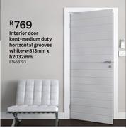 Interior Door Kent Medium Duty Horizontal Grooves (White)-w813mm x h2032mm