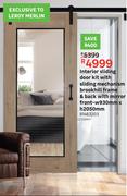Interior Sliding Door Kit With Sliding Mechanism Brookhill Frame-w930mm x h2050mm