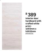 Interior Door Hardboard With Crafted White Print-w813mm x h2032mm