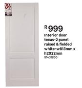 Interior Door Texas 2 Panel Raised & Fielded (White)-w813mm x h2032mm