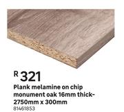 Plank Melamine On Chip Monument Oak 16mm Thick-2750 mm X 300mm