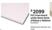 PVC Foam Board (White) 16mm Thick-2750mm x 1830mm
